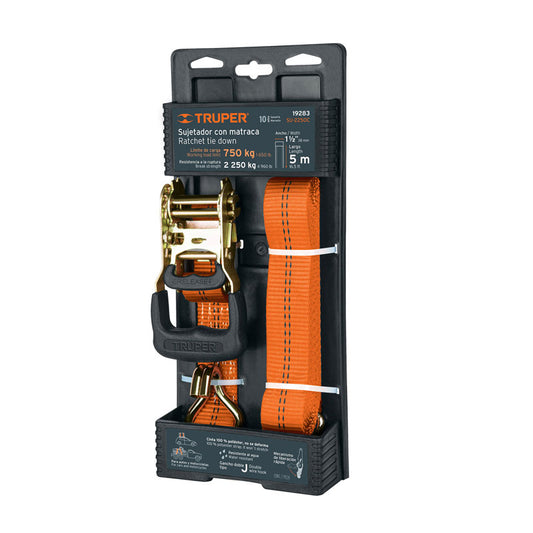 Sujetador con matraca carga máxima de 2250 kg, 19283 Truper SU2250C