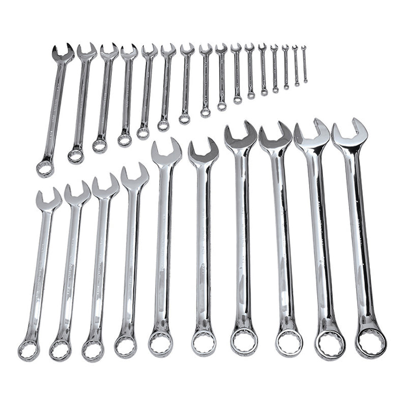 Juego de 26 llaves combinadas pulido espejo 12 puntas, pulgadas, 120080 Urrea