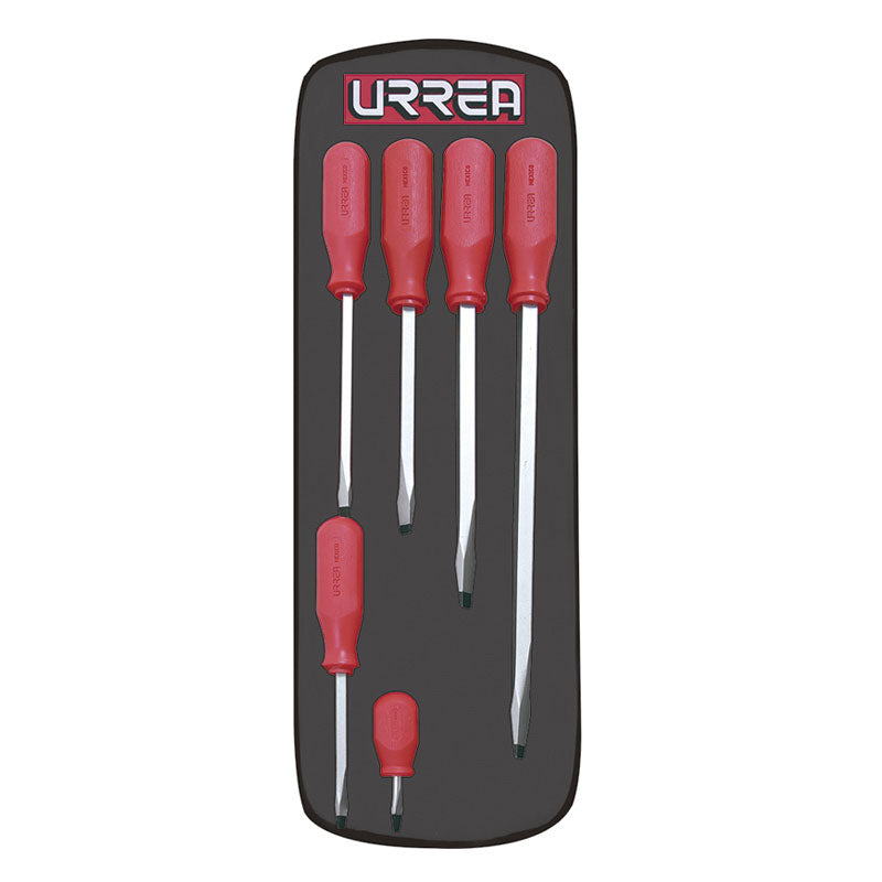 Juego De 6 Destornilladores Con Mango Rojo, Combinados, 9800Ar Urrea