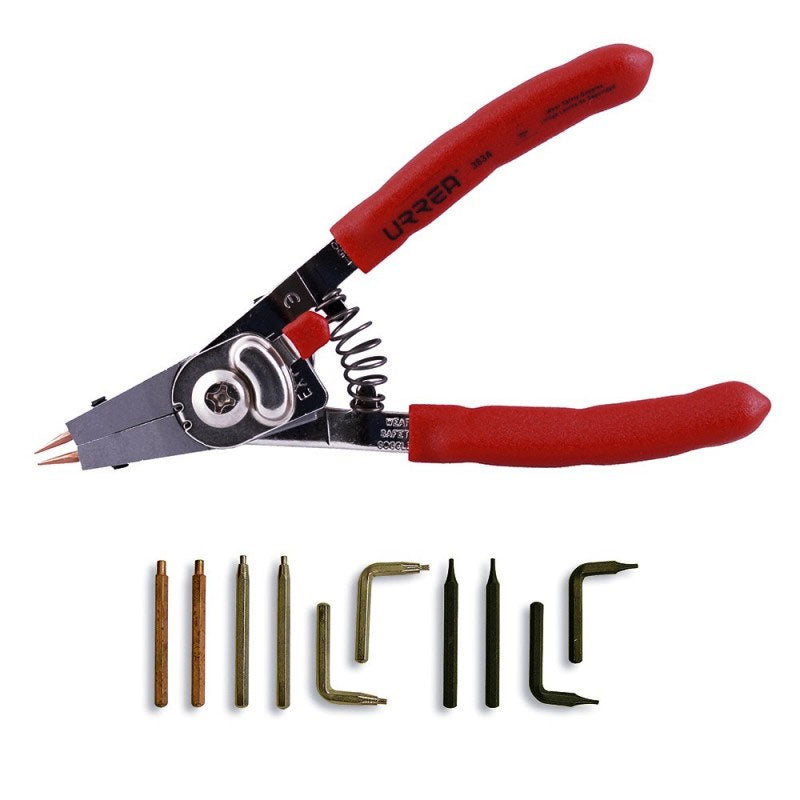 Pinza para anillos de retención de 10 puntas chicas, 382 Urrea