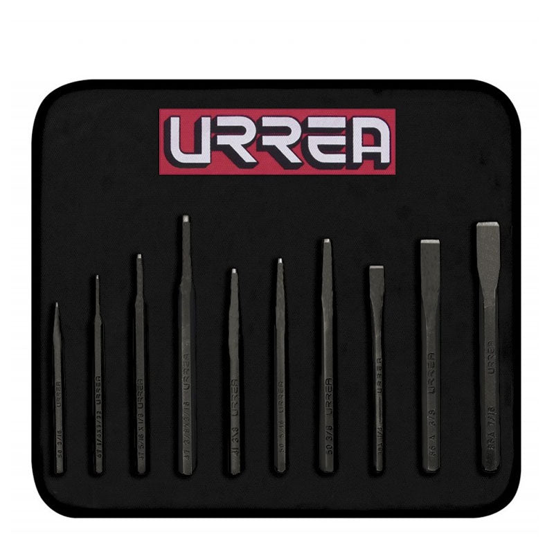 Juego de punzones y cinceles con 10 piezas, NO.2 Urrea