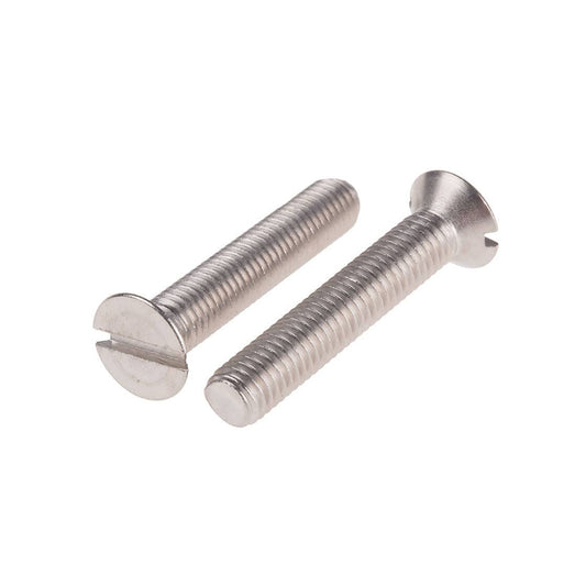 Tornillo cabeza plana ranurada de acero inoxidable de 1/4" x 2"