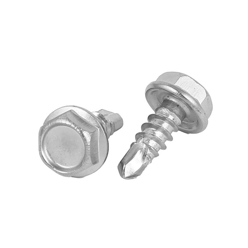 Pija hexagonal con punta de broca de acero inoxidable de 1/4" x 2 1/2"