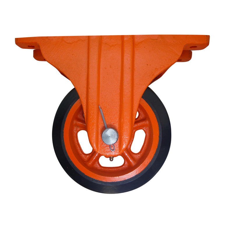 Rueda 8" Fija Fierro Vulcanizado Naranja F8 Fv Polivom