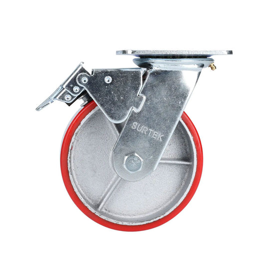 Rp15b rueda fierro/poliuretano c/freno 6" x 2"