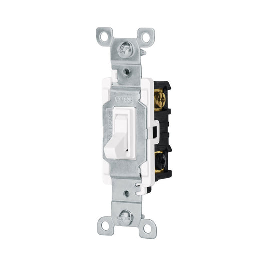 Interruptor vertical de palanca, 3 vías, línea Standard, color blanco, 47720 Volteck APSE ESB