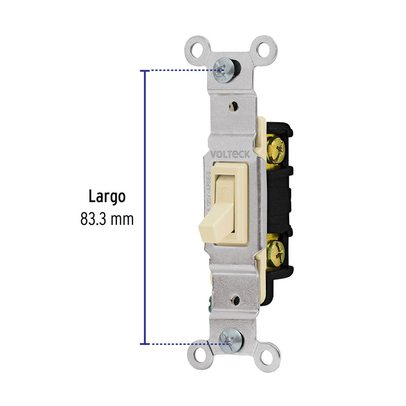 Interruptor vertical de palanca, línea Standard, color marfil, 46000 Volteck APSE S