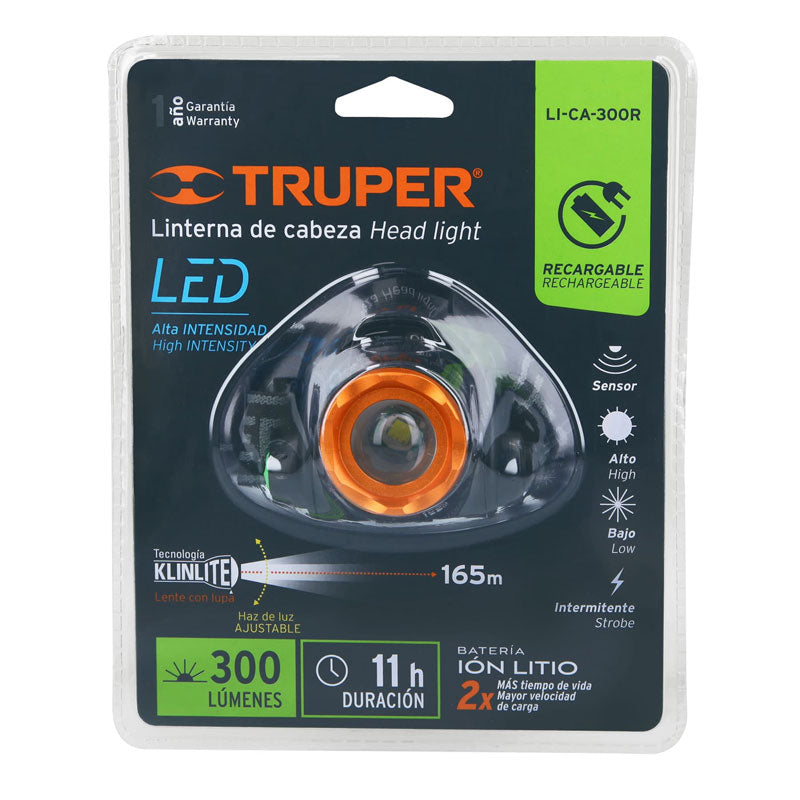 Linterna de minero 1 LED de 300 lm recargable, Truper