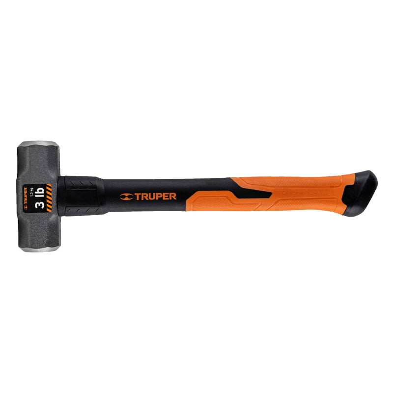 Marro octagonal de 3 lb, mango de fibra de vidrio de 14", 19883 Truper MD-3F