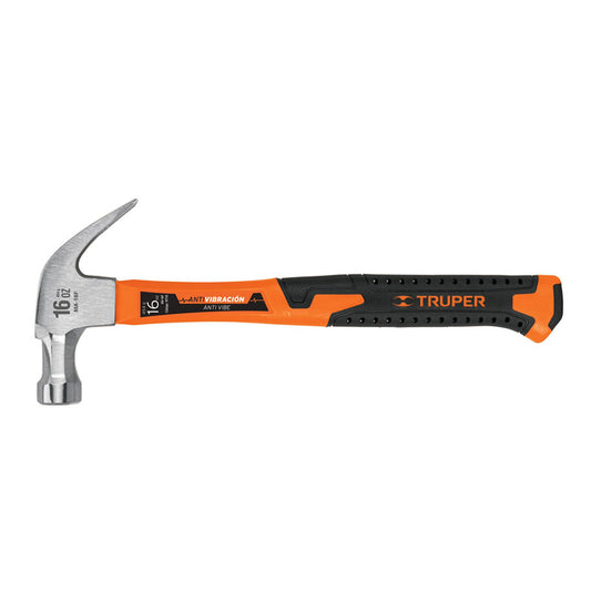 Martillo de 16 oz con uña curva con mango fibra de vidrio, 19710 Truper MA 16F
