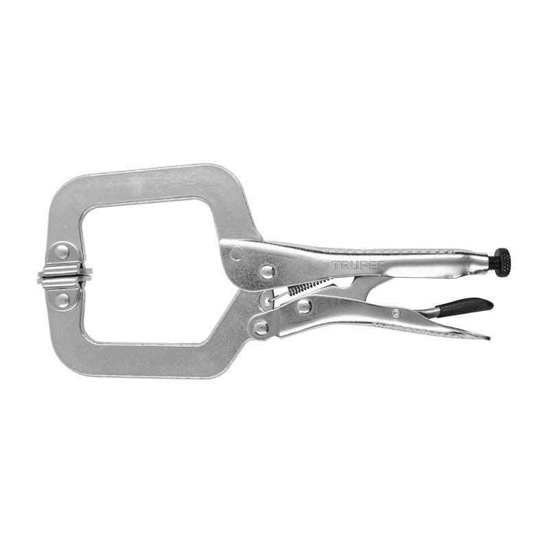 Pinza de presión 11" tipo "C" con mordaza autoajustable, 17427 Truper PPC 11R