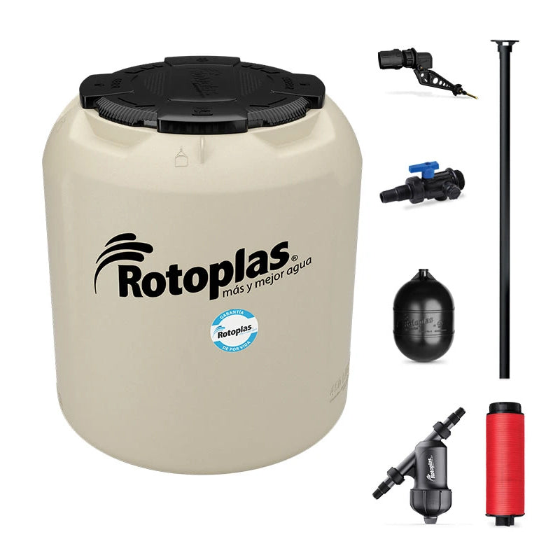 Tinaco Plus+ equipado de 450 lts, color beige, 500470 Rotoplas