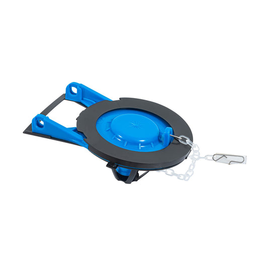 Sapo de 3" para WC, PVC, azul, cadena plástica, 40172 Foset SA-010