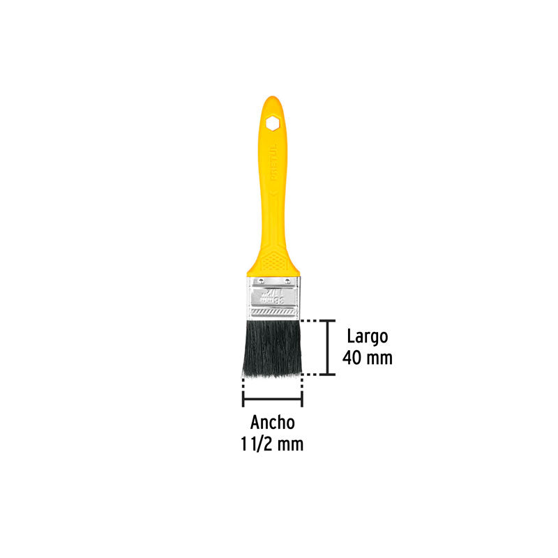 Brocha de uso general de 1 1/2” con mango de plástico, PRETUL, BRP-1-1/2, 21525