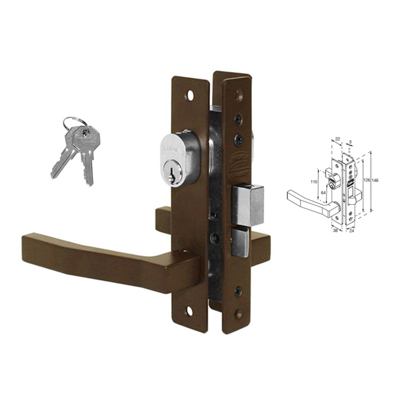 Cerradura 550 para puerta abatible, acabado Duranodik, blíster, MX5661 Phillips