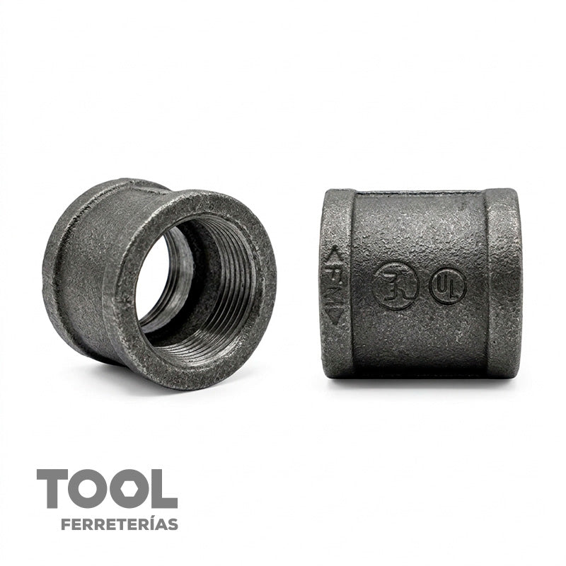 Cople 1" negro con costilla roscada, S/M, A440610