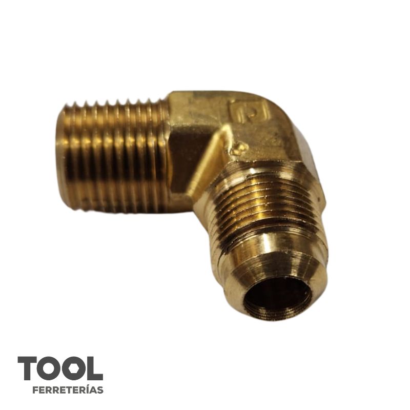 Codo Terminal Bronce 3/8" Fler X 1/4" Npt, S/M, 49F-06-04