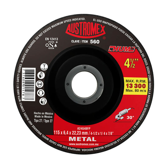 560 Disco Desbaste 4.1/2" X 1/4" X 7/8" Austromex