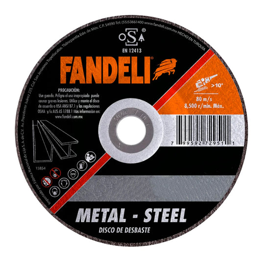 Disco desbaste metal Eco 4.1/2", 76452, Fandeli