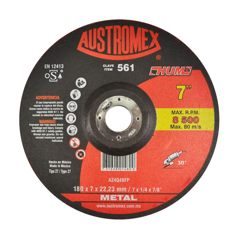 561 Disco Desbaste 7" X 1/4" X 7/8" Austromex