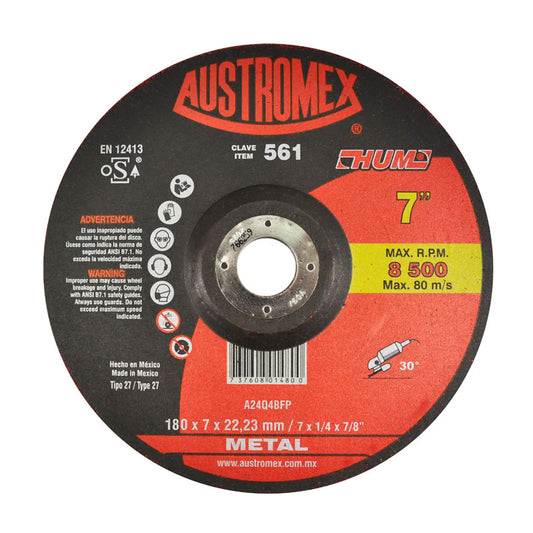 561 Disco Desbaste 7" X 1/4" X 7/8" Austromex