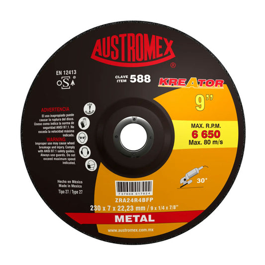 588 Disco Desbaste 9" X 1/4" X 7/8" Austromex