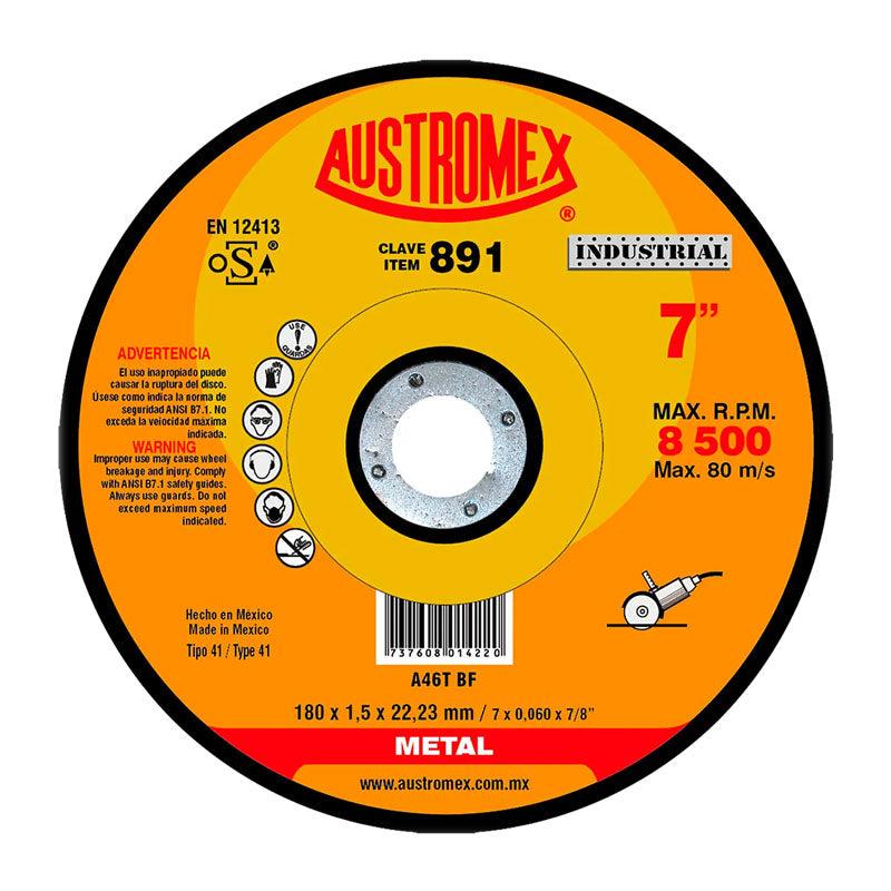 891 Disco Plano Metal 180 X 1.5 X 22.2 Austromex