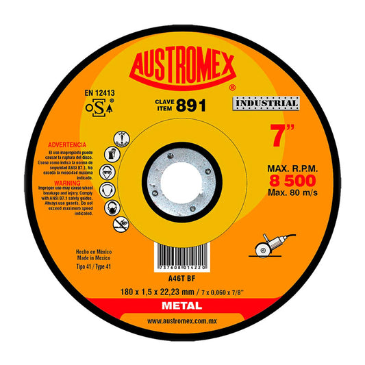 891 Disco Plano Metal 180 X 1.5 X 22.2 Austromex