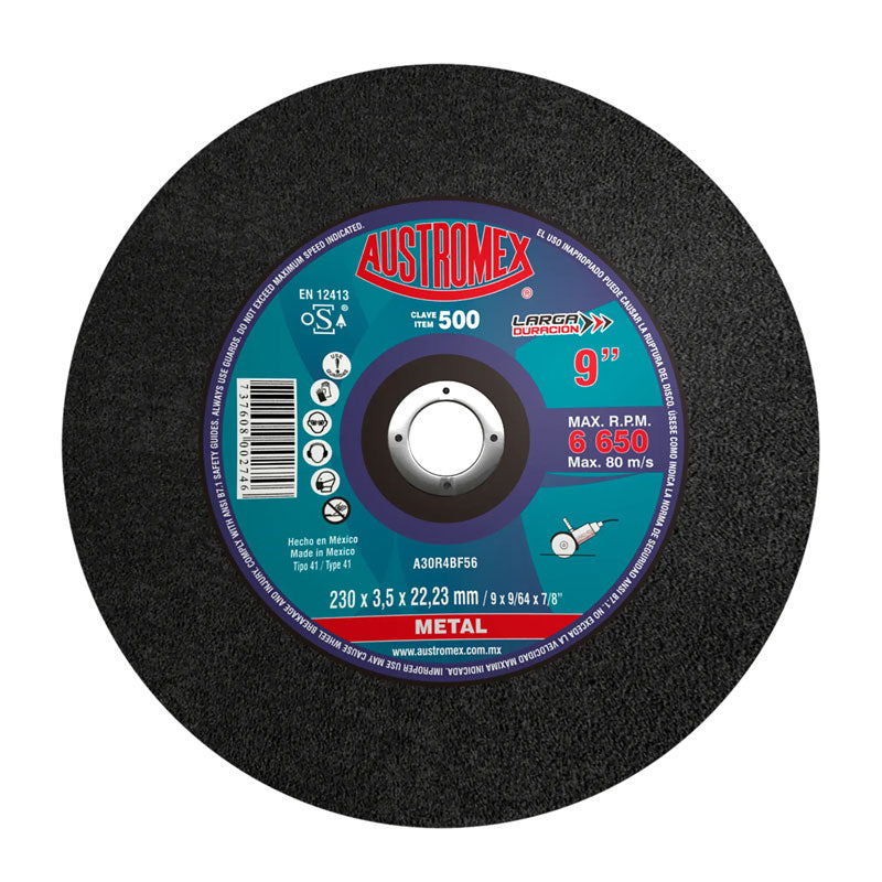 500 Disco Metal Plano 9" X 9/64" X 7/8" Austromex