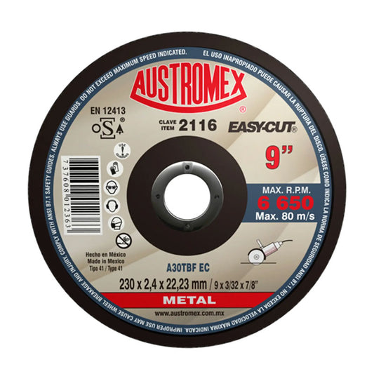 2116 Disco Metal Plano 9" X 3/32 X 7/8" Easy-Cut