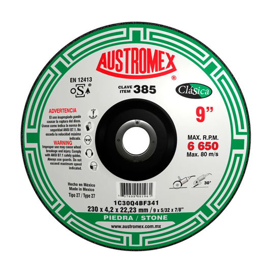385 Disco Piedra C/Cazuela 9" X 5/32" X 7/8"
