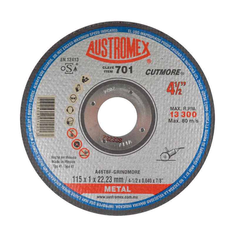 701 Disco Metal Plano 4.1/2" x 0.040" x 7/8" Austromex
