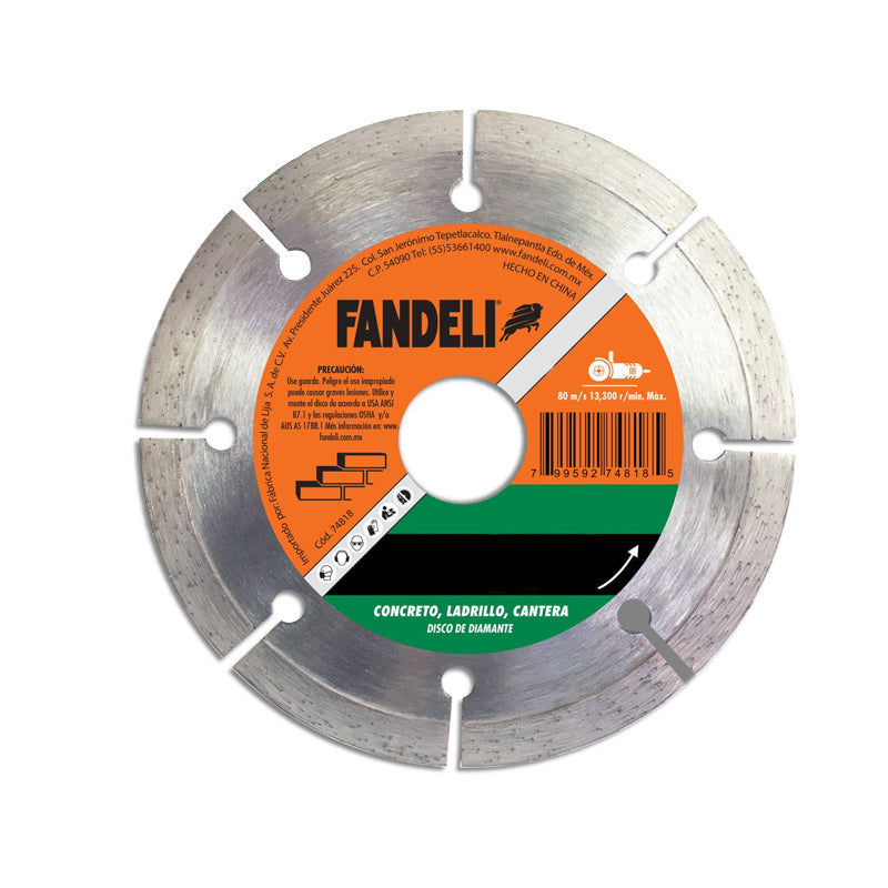 Disco diamante segmentado Eco 4.1/2", 74818, Fandeli