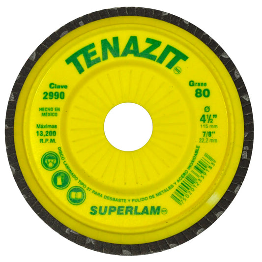 2990 Disco Laminado 4.1/2" X 7/8" G80 Tenazit