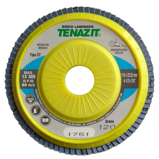 1751 Disco Laminado 4.1/2" X 7/8" G120 Tenazit