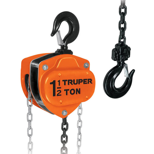 Polipasto de cadena de 1 1/2 toneladas, 16825 Truper POL11/2