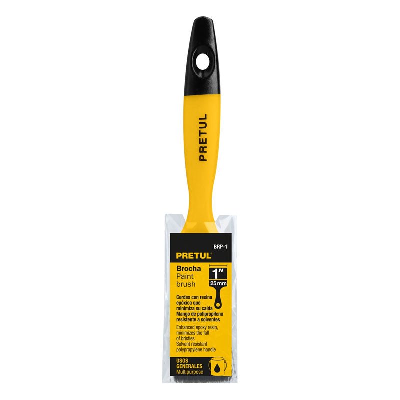 Brocha uso general de 1" con mango de plástico, 21524 Pretul BRP1 - Tool Ferreterías / Ferretodo - Herramientas y material de construcción.