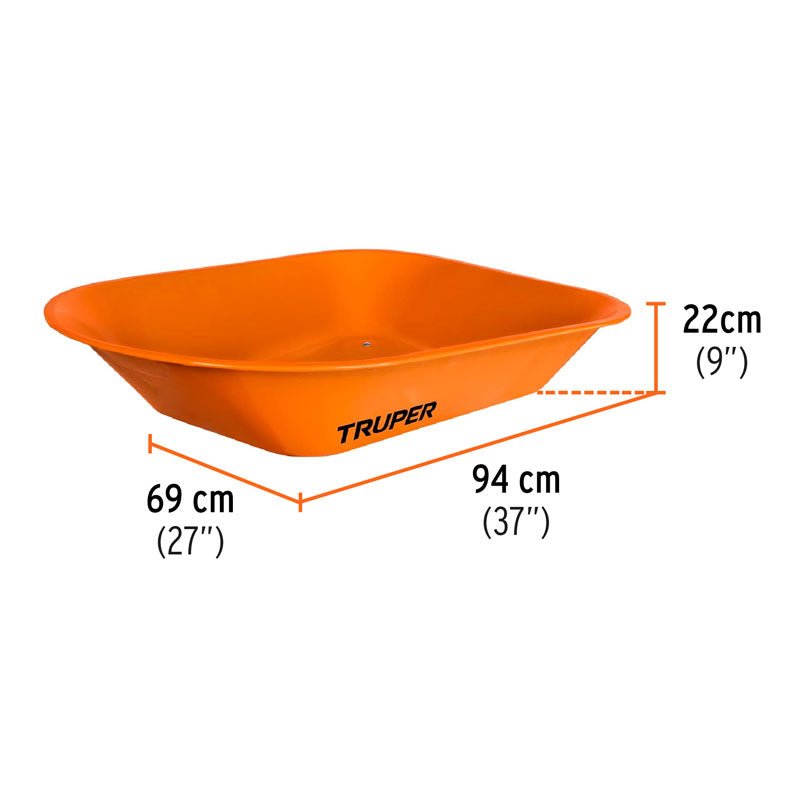Carretilla de 4.5 ft3 imponchable, bastidor tubular, 10233 Truper CAT 45FF - Tool Ferreterías / Ferretodo - Herramientas y material de construcción.