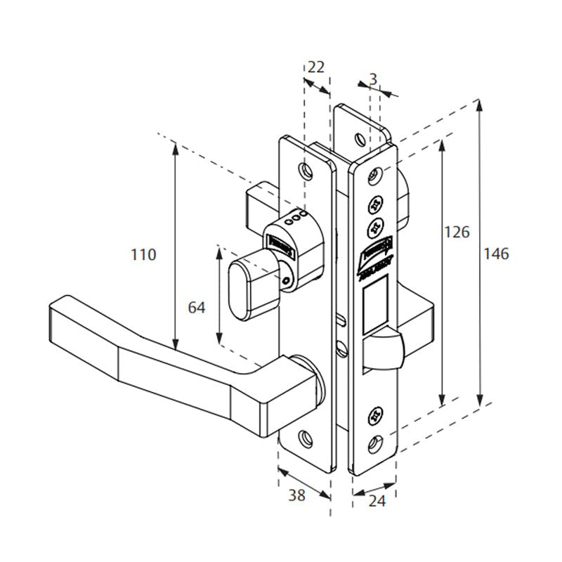 Cerradura 555 Adk Phillips - Tool Ferreterías / Ferretodo - Herramientas y material de construcción.