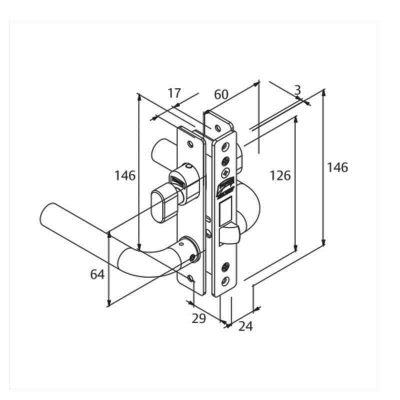 Cerradura 570 Mc Blanco Phillips - Tool Ferreterías / Ferretodo - Herramientas y material de construcción.