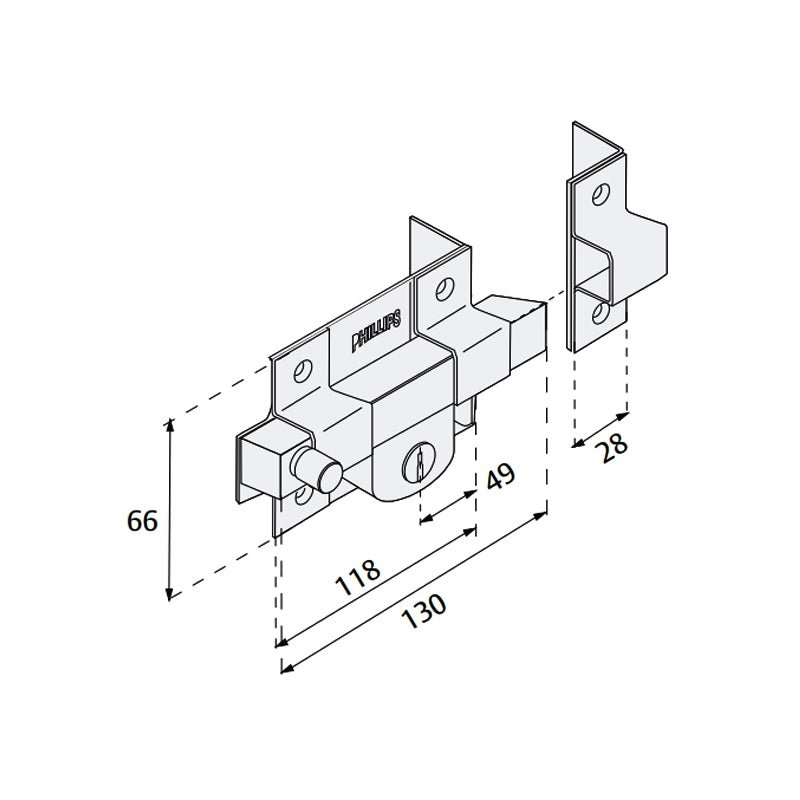 Cerradura 775 I Phillips Mx96 Caja - Tool Ferreterías / Ferretodo - Herramientas y material de construcción.