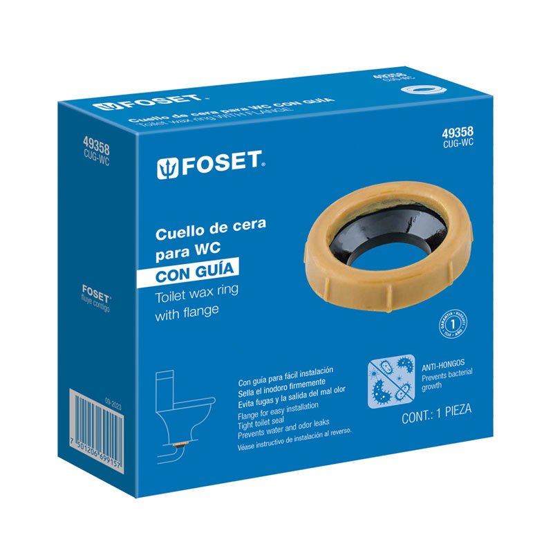 Cuello de cera con guía para WC, 49358 Foset CUG WC - Tool Ferreterías / Ferretodo - Herramientas y material de construcción.