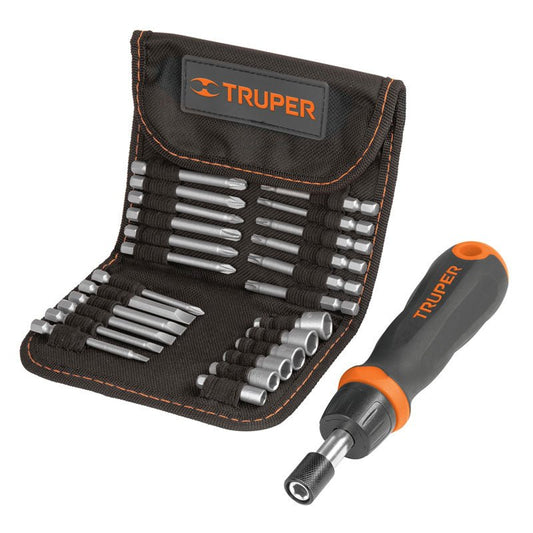 Desarmador Tipo Matraca Con 18 Puntas Y 6 Dados, Truper - Tool Ferreterías / Ferretodo - Herramientas y material de construcción.