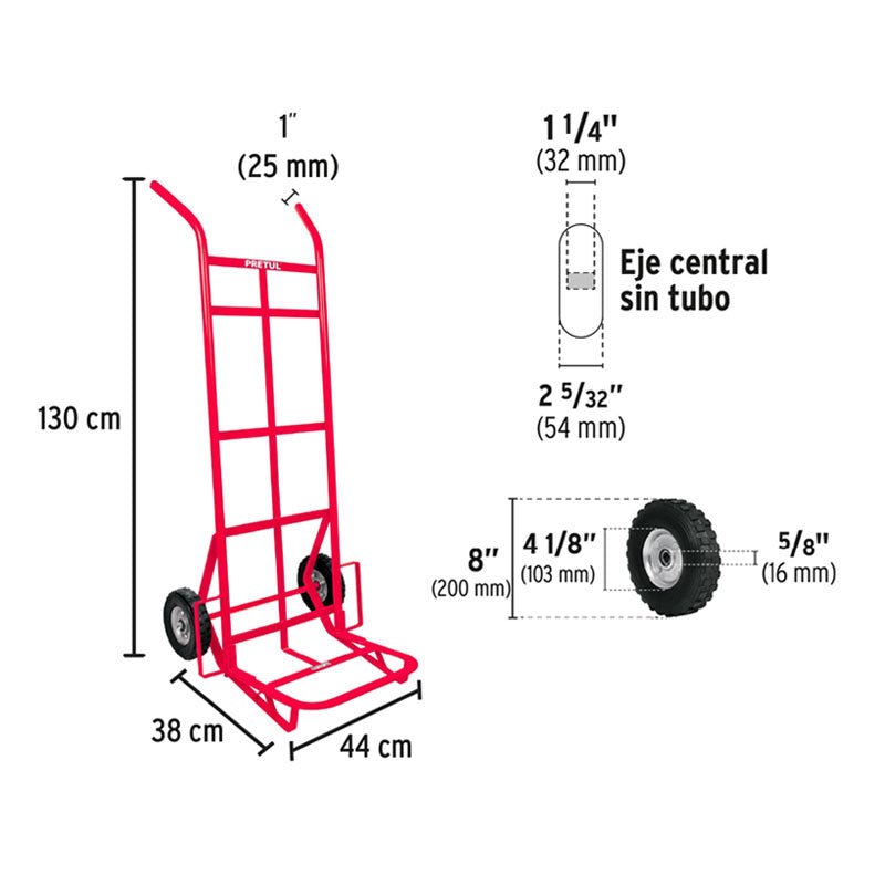 Diablo De Carga De 300 Kg, Ruedas Sólidas, Doble Balero - Tool Ferreterías / Ferretodo - Herramientas y material de construcción.