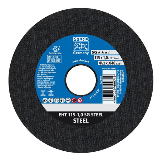 Disco De Corte Para Acero De 4 1/2" X 0.40" X 7/8", 499719 Pferd - Tool Ferreterías / Ferretodo - Herramientas y material de construcción.