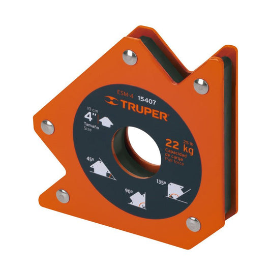 Escuadra Magnética De 4" Para Soldar, Capacidad De 23 Kg, 15407 Truper Esm4 - Tool Ferreterías / Ferretodo - Herramientas y material de construcción.
