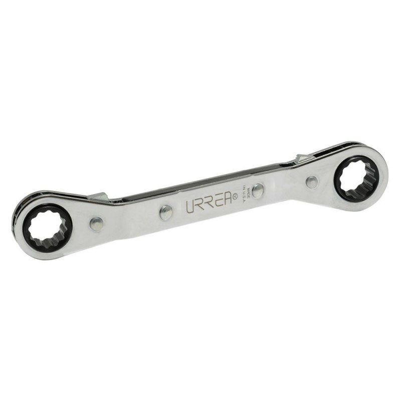 Llave de estrías pulido espejo acodada de matraca, 12 puntas de 5/8" x 11/16", 1184 Urrea - Tool Ferreterías / Ferretodo - Herramientas y material de construcción.