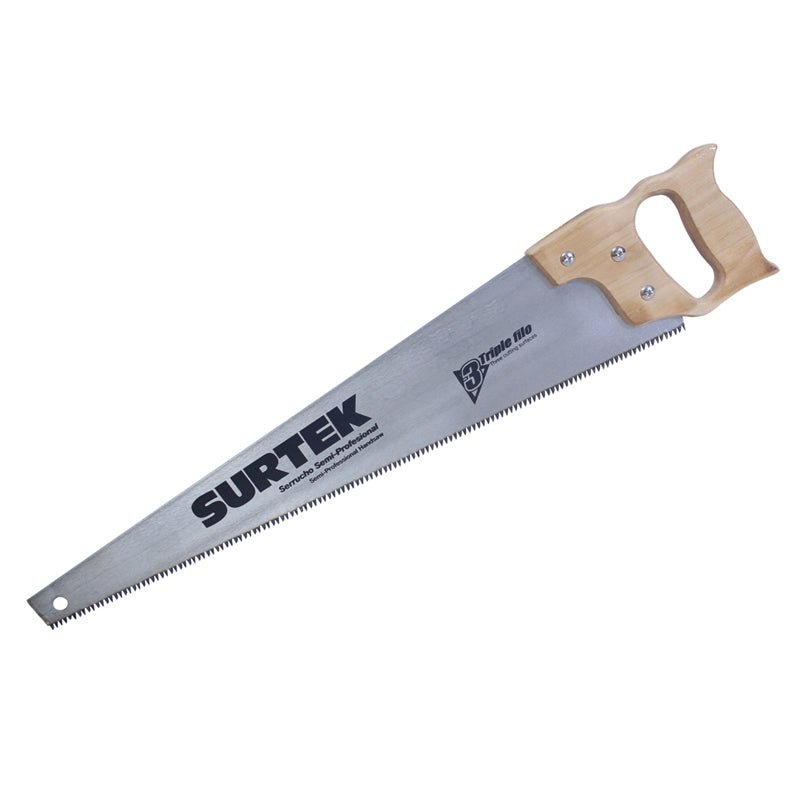 Serrucho de 3 filos de 20? con mango de madera, 120246 Surtek - Tool Ferreterías / Ferretodo - Herramientas y material de construcción.