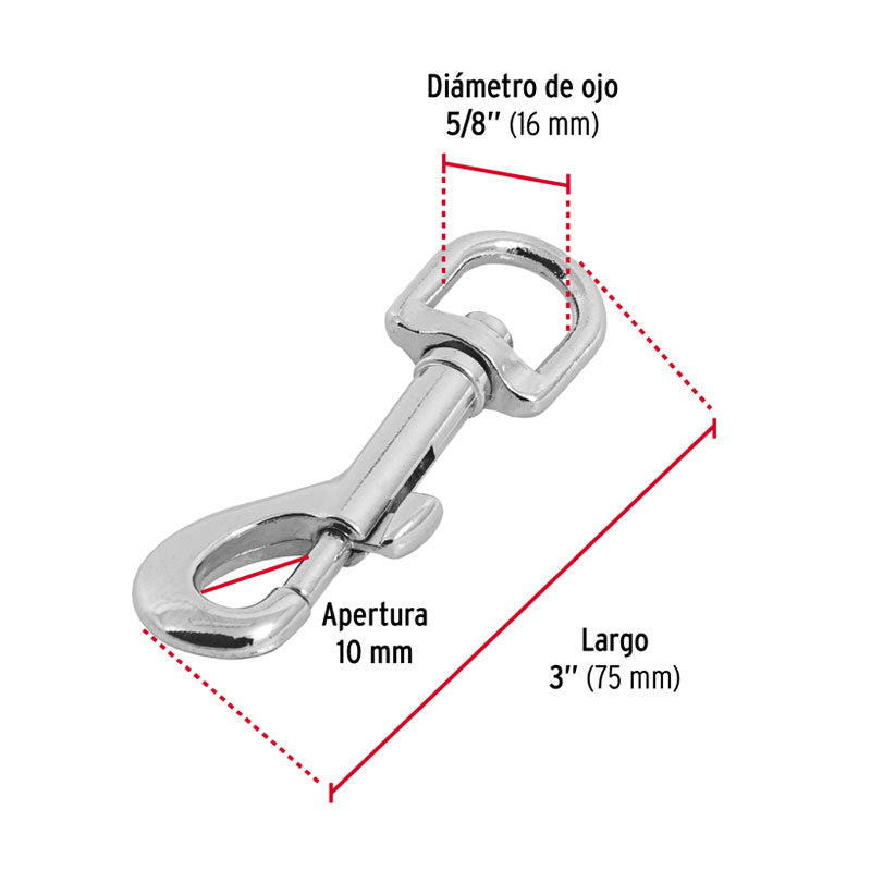 Bandola De Zinc De 5/8" Giratoria, Fiero