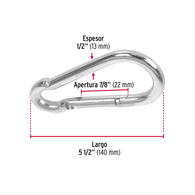 Bandola Mosquetón De Acero 1/2", Fiero